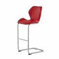 Homeroots Modern Barstools with Chrome Legs, Red - Set of 4 383946